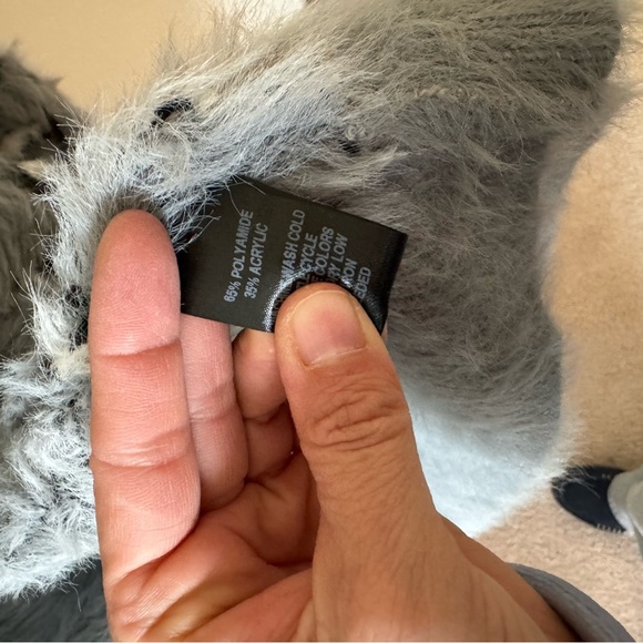 Lulu's Size S/M Peak Chic Grey Leopard Print Eyelash Knit Open Cardigan Sweater - Picture 6 of 11